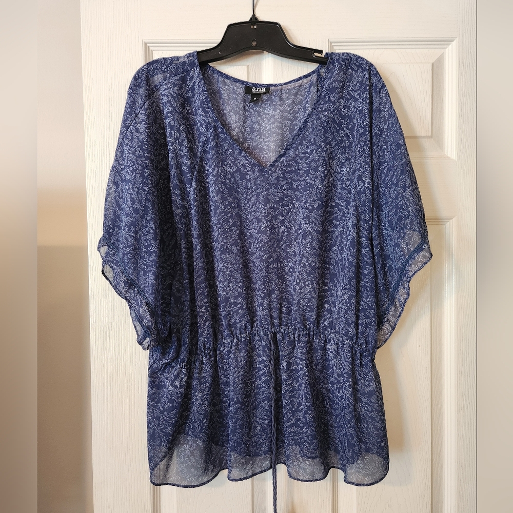 ANA Blue Printed Top Size XL